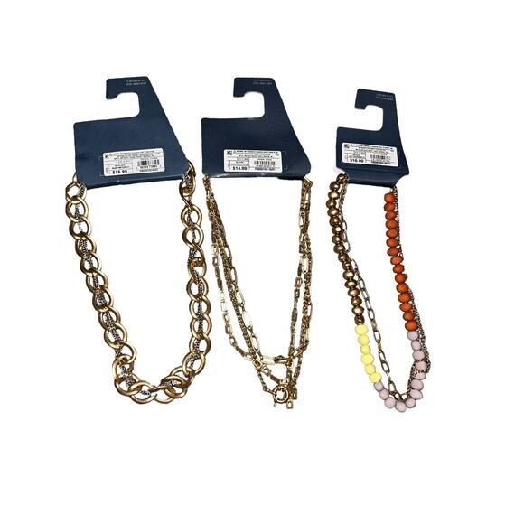 Universal‎ Thread Necklace Semi-Precious Beaded Necklaces Set Of 3 NEW - Picture 6 of 7